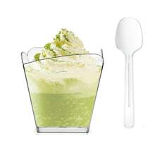 Disposable Plastic Mousse Dessert Cup, 4-Compartment Plates, Sauce Dish, Cake And Dessert Tray