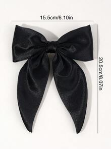 1 pièce Élégant Clip à cheveux nœud papillon noir, convient pour un port quotidien, pince à cheveux, clip à cheveux - Noir - Voir 4