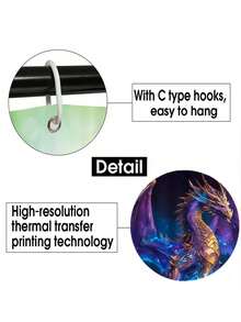 4pcs Purple Dragon Shower Curtain Sets With Rugs, Purple Dragon Bathroom Shower Curtain Set With Rugs, Toilet Lid Cover And Bath Mat, Modern Bathroom Decor With Bath Mats And 12 Plastic Hooks - Nhiều màu - Xem 3