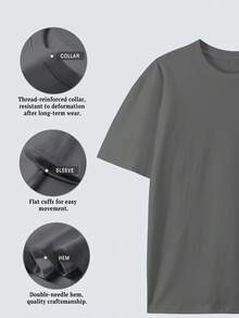 LOCAL BOY Fishing Lures Collection - Double-Sided Printing Men's 100% Cotton T Shirt Vintage Street-Style Graphic Tees,Comfortable Crew Neck Short Sleeves,Essential For Men's, Can Be Used As A Gift - 灰色 - 查看 4