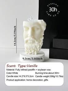 Bougie parfumée artistique abstraite, moitié visage, moitié statue - Bougie parfumée d'art géométrique pour la décoration de fête, bougie de cire de soja artisanale unique, bougie décorative créative pour la chambre, la table à manger, la maison, convient pour les rassemblements, les anniversaires, les mariages et les dîners