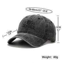 Vintage Washed Baseball Cap - Printed With "Big Brother" | Adjustable Casual Hat, Suitable For Family And Streetwear - A - View 10