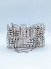 Sparkly Glitter Jewel Embellished Party Clutch Bag, Vintage Underarm Bag Suitable For Wedding, Party, Dinner, Valentine's Day Gift - Multicolor - View 15