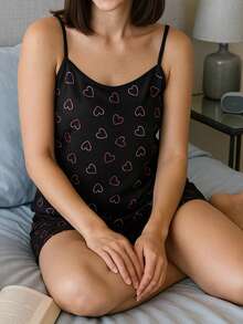 Women's Plus Size Printed Pajamas Baby Doll / Comfortable Set For A Cool Sleep / Short Doll - 彩色 - 查看 2