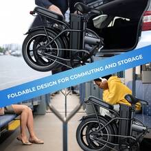 WIND HORSE UPDATE 16" Folding Electric Bike With 2 Seats, Foldable E Bike 20MPH Max Speed, 35 Miles Max Range (Pedal-Assist), Peak Power By 630W, 3 Speed Gear Adults Electric Bicycle With 288Wh Removable Battery