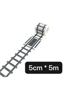 6 Rolls Pro Roadway Race Track Tape - Realistic Car-Themed Floor Decals For Indoor/Outdoor Play, Non-Slip Reusable Adhesive Tracks For Toy Cars, Party Decor & DIY Playmats (Easy Tear & Residue-Free)" - Black - View 15