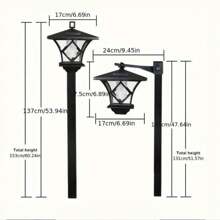 2-Pack 60" Solar Post Lights – Black Vintage LED Lamp Posts For Garden, Patio & Pathway Outdoor Décor