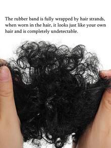 2 件 4 英寸弹性发髻，蓬松蓬松卷发髻，天然黑色合成假发适合日常佩戴