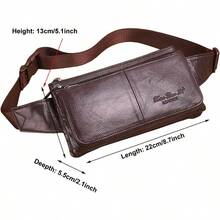 Hebetag Leather Waist Bag Fanny Pack For Men Women Travel Outdoor Sports Hiking Running Hip Bum Belt Slim Cell Phone Purse Wallet Thigh Pouch (Brown) - #03Coffee - View 2