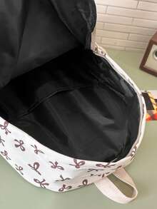 New Cute Style Bow Pattern Bag, Bow Pattern Backpack Bag, Lightweight School Bag, Student Large Capacity Backpack, Fresh And Simple Style School Bag Teenager Boy Girl Backpack 15.6 Inch Laptop Backpack Travel Backpack - Multicolor - View 9