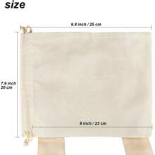 20pcs Muslin Bags 8x10 Inches Cotton Drawstring Bag Fabric Gift Pouches Sachet For Jewelry Party Favors Wrapping DIYmystery Box Bolsas De Empaque Gift Packaging Bag Thank You Gift Bags - White - View 2
