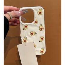 Funda para teléfono color aguacate, acabado brillante con patrón de meteorito arrugado, resistente a golpes, compatible con phone 16 Pro, 15, 14 Plus, 13, 12 y 11. Ideal para Año Nuevo, Pascua, Halloween, amigos y familia. - Amarillo - Ver 3
