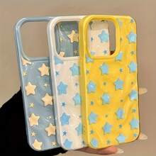 Funda para teléfono con pantalla completa de estrellas azules, diseño brillante con efecto meteorito arrugado, resistente a golpes. Compatible con phone 16 Pro, 15, 14 Plus, 13, 12 y 11. Un regalo perfecto para Año Nuevo, Pascua, Halloween o para regalar a amigos y familiares. - Blanco - Ver 2