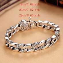 1 Piece Rotatable Fashion Bracelet, Timeless Vintage Design, Bold And Cool Style, Suitable For Both Men And Women, Precious Jewelry, Perfect Gift For Holidays - Bạc - Xem 2