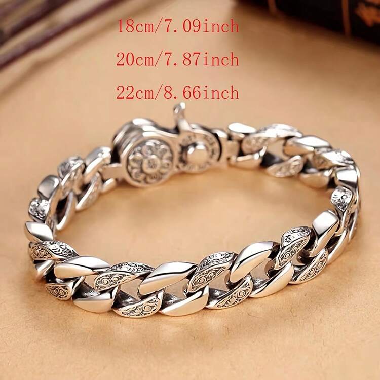 1 Piece Rotatable Fashion Bracelet, Timeless Vintage Design, Bold And Cool Style, Suitable For Both Men And Women, Precious Jewelry, Perfect Gift For Holidays - Bạc - Xem 2