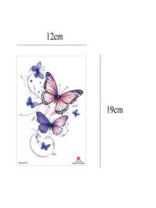 8 pièces de tatouages temporaires de papillon à la mode, noir et blanc et colorés, imperméables, pour les femmes sur le bras, la jambe et le pied