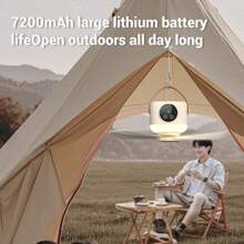 Electric Camping Ceiling Fan 3600/7200mAh Dormitory Small Fan With Light Mosquito Pads 1-8h Timming 4 Speed Outdoor Home Tripod Desktop Fan