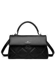 Bolso de hombro de alta calidad para mujer, bolso de lujo de piel auténtica, bolso cruzado de diseñador de un solo hombro - Negro - Ver 4