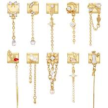 1pc DIY Italian Modular Bracelet With Moon, Heart, Butterfly & Tassel Decor, Suitable As Party Gift For Friends/Couples, Ideal For Christmas, New Year, Halloween, Valentine's Day, Charming Design, Stainless Steel Jewelry, Local , Practical & Fashionable, Christmas & Halloween Essential, Autumn Tone, Christmas Style