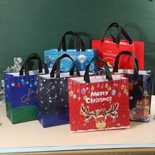 6/9/12pcs Christmas Gift Bags, Large Christmas Tote Bags With Handles, Multi-Purpose Non-Woven Fabric Christmas Wrapping Shopping Bags, Christmas Party Supplies,Christmas - Christmas Large Gift Bag - View 5