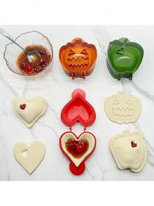 1/3pcs,Fall Hand Pie Molds Set Mini Dough Press Pie Mould Tools Christmas Halloween Pumpkins Baking Apples Pie Making Molds For Kitchen - Multicolor - View 8