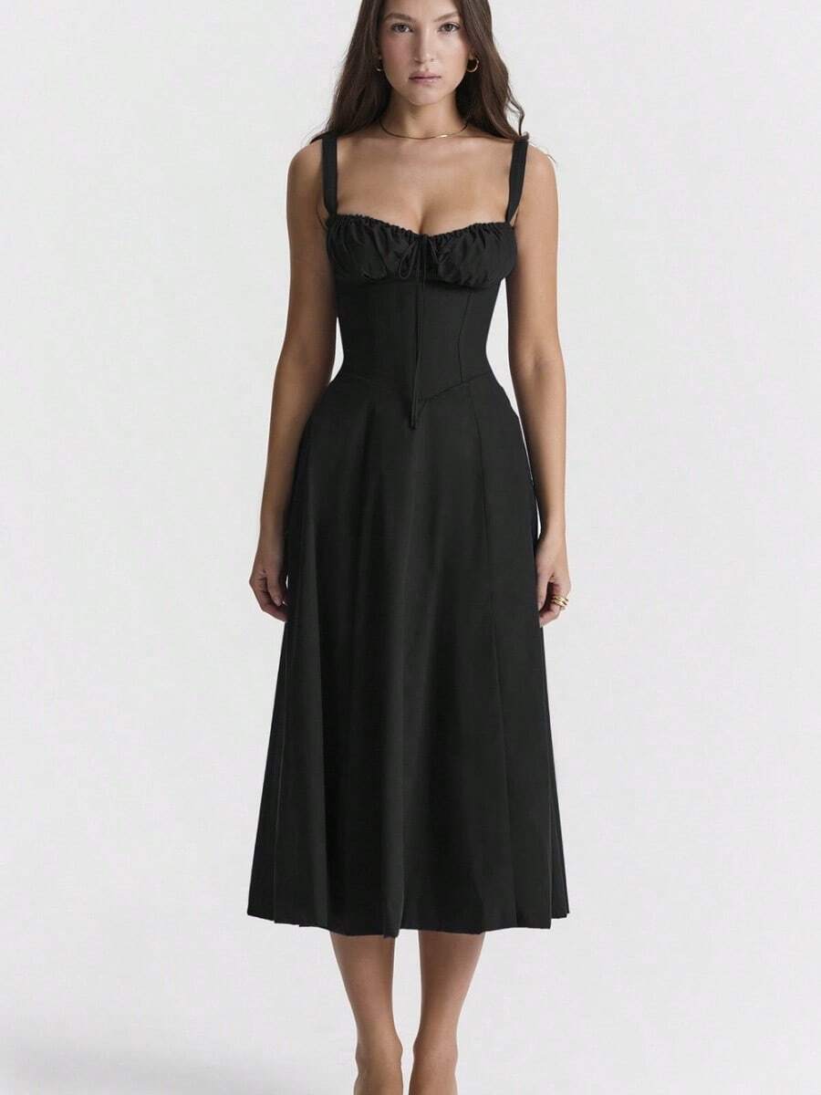 Women Midi Dresses - 黑色 - 查看 1