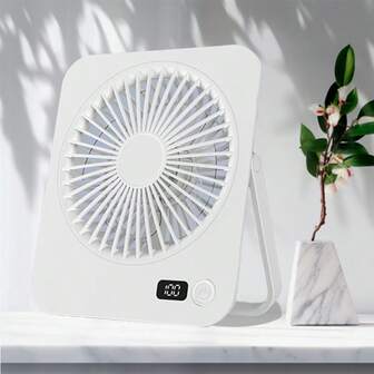 GICOOK 便携式USB供电桌面风扇，超静音，180°可调节折叠设计，适用于家庭、办公室、旅行，多功能散热设备，轻巧便携，可作电风扇、业余爱好或小型风扇，1800mAh