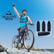 4PCS Bullet Style Tire Valve Stem Caps Corrosion Resistant Universal Aluminium Alloy Dustproof Tire Valve Stem Covers For Cars SUV Trucks Bikes Motorcycles Bicycles Black
