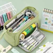 Large Capacity Boat-Shaped Pencil Case, Cosmetic Storage Bag, Portable Stationery Box, School Supplies