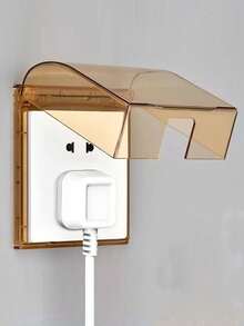 1 pieza Cubierta impermeable para toma de corriente, caja de conexiones eléctrica transparente y duradera, cubierta impermeable para interruptor y toma de corriente, cubierta impermeable autoadhesiva transparente - Protección contra salpicaduras para tomas y interruptores, compartimento de plástico transparente para gestión de cables, sin batería requerida, accesorio eléctrico para exteriores | Diseño de tapa transparente