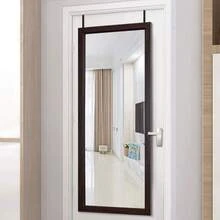 PexFix Door Mirror 18"X51"Sleek Frame Floor Mirror Full Length Over The Door Dressing Mirror Vertital Hanging Wall Mirror Rectangle Decor With 2 Removable Hangers - Brown,Walnutcolor-18''X51'',Brown