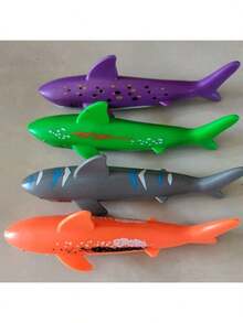 4pcs/5pcs Water Play Diving Toys Swimming Pool Treasure Hunt Diving Fish, Shark, Rocket, Water Ring, Jewel, Seaweed, Lightning Ring, Diamond Toy Set. Handpainted Colors May Have Slight Variations, Uneven Dyeing Is Normal. - Multicolor - View 8