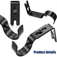 Frienda 20 Pcs Black Curtain Rod Support Brackets Adjustable Curtain Rod Hangers For 1 Inch Diameter General Hardware Holders Wall Bracket Hanger Hooks With Screws - 白色 - 查看 10