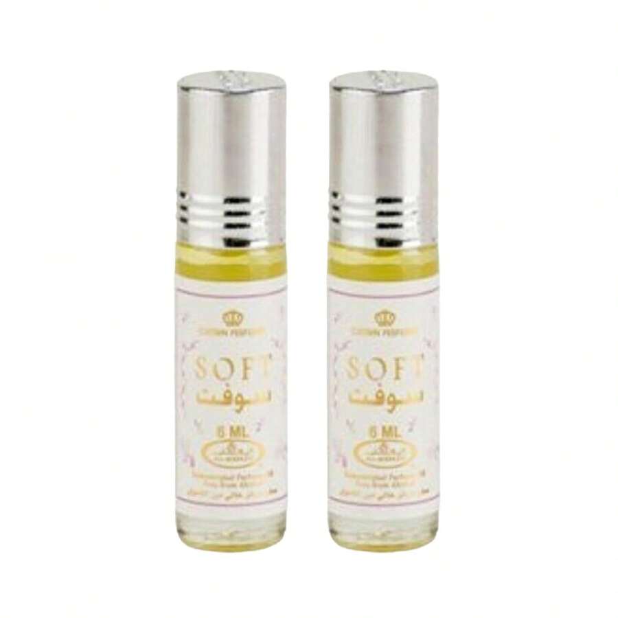 Soft Concentrated Perfume Rollerball 6 Ml/0.20 Oz (Pack Of 2), Fragrance, Perfume, Unisex, Spray, Long Lasting, Parfum, Scent, Notes, Signature, Luxury, Gift, Collection, Classic, Set, Original, Eau De Parfum - 花卉印花 - 查看 1
