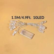 1 pieza Luces de cuerda con pinzas para fotos con pilas, luces de hadas LED de 10/20 clips, luces de cuerda LED de 1,5 m/3 m para colgar tarjetas de fotos en las paredes del dormitorio para decoraciones navideñas, de jardín, de Acción de Gracias, de boda, fiestas y decoración del hogar