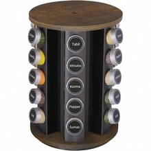 JYTJK Revolving Spice Rack Set With 20 Spice Jars, Kitchen Spice Tower Organizer For Countertop Or Cabinet -- Carousel Storage Includes 386 Spice Labels -- Desktop Rotating Seasoning Organizer