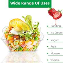 Disposable Plastic Mousse Dessert Cup, 4-Compartment Plates, Sauce Dish, Cake And Dessert Tray