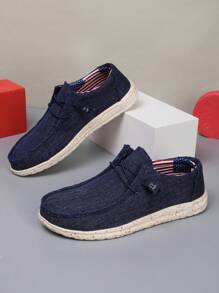 Mocassini casual da uomo in lino traspirante slip-on, scarpe da barca leggere e comode, versatili