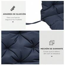 Outsunny Patio Cushions - Blue - View 4