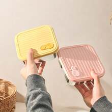 Caja de almuerzo portátil de acero inoxidable 304, caja bento hermética a prueba de fugas para ensalada de frutas, recipiente de almacenamiento de alimentos resistente al frío y al calor, caja conservadora de frescura, contenedores de almuerzo de gran capacidad, aptos para refrigerador y microondas, adecuados para uso estudiantil y adulto en la escuela, la oficina, campamentos al aire libre, picnics y viajes