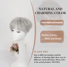Short Hair Toppers Hairpieces For Women With Thinning Hair Synthetic Wiglet Hair Topper For Women With Thin Hair Large Coverage Top Crown Hairpiece For Woman Shades Of Dark Brown,Red And Golden - 淺灰色 - 查看 6