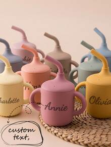 1PC Personalized Customization Name Silicone Baby Cups Portable Sippy Cup Solid Color Water Bottle Kids Custom Baby Tableware Baby Shower Family Decorations Giftswinter Eve Gifts Back To School Winter Gift Ideas Boy Girl Valentine's Day,Multi-Functional,Ornamental,Letter,Stylish,Modern,Colorful,Cute,Adorable,Casual,Custom,Personalised,Unique,Customized,Ideal Gifts For Him,Ideal Gifts For Her,Christmas Gift Supplies - Multicolor - View 1