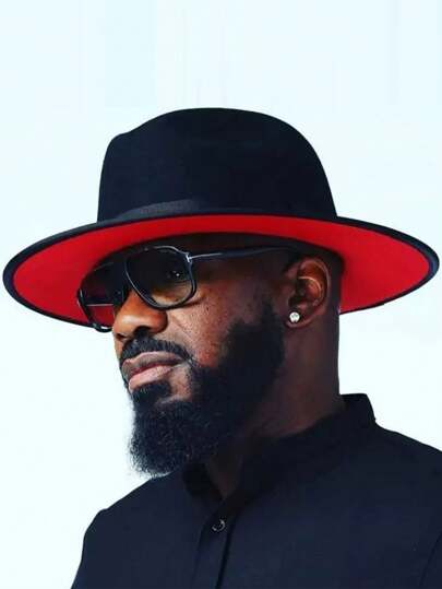 1 件男女通用宽边双色帽，时尚百搭软呢帽，适合年轻男女，适合户外骑行、西部主题派对、订婚派对、角色扮演、毕业典礼、化妆舞会、节日、生日庆典、音乐节、日常使用