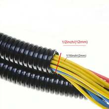 Split Wire Loom Tubing Electrical Wire Conduit, Cord Protectors From Pets No Chew, Puppy Cat Proof Cable Cord Covers, 1/4 Inch 1/2 Inch Flexible Tubing Wire Cover For Automotive Computer USB Cable Power Cord Audio Video Cable Cable Protector, Charger Protector - Black - View 10