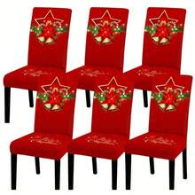 4/6 Unique Christmas Designs, Santa Claus & Snowman Digital Positioning Print Chair Covers, Removable & Washable Chair Cover Set, Soft Elastic Seat Protector, Suitable For Christmas Atmosphere Decoration In Restaurant, Kitchen, Banquet Hall, Dining Room, Bedroom, Office, Living Room, Dormitory And Home - Multicolor - View 18