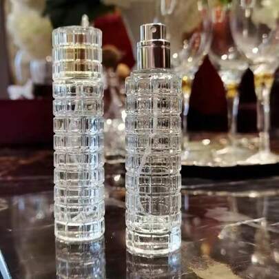 1/2件香水可填充瓶，玻璃倾析瓶，高端便携式大容量精致泵瓶，豪华喷雾瓶