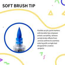 Summer Must-Have,2025 Best SellerAcrylic Paint Markers Pens 12 Assorted Colors, Water-Based Paint Markers Brush Tip, No-Bleed Liquid Acrylic Marker Pens Waterproof For Fabric, Canvas, Rock, Glass, Wood, DIY Crafts, Art Supplies - 48 colors - 查看 3