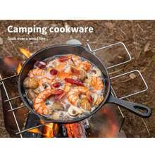 Non Stick Frying Pan Set, 3PCS Cast Iron Pan, Steak Skillet BBQ Induction Cookware Frypan, Kitchen Dinner Set Utensil Pans 17cm/21cm/27cm Dia.