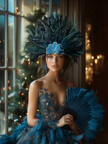 Women's Feather Headpiece Carnival Feather Headdress Showgirl Headpiece Plume Glitter Headdress Halloween - Nhiều màu - Xem 10