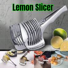Aimall Tomato Slicer Lemon Cutter, Multipurpose Tools For Soft Skin Fruits And Vegetables, Home Made Food & Drinks Decoration - Silver - View 3